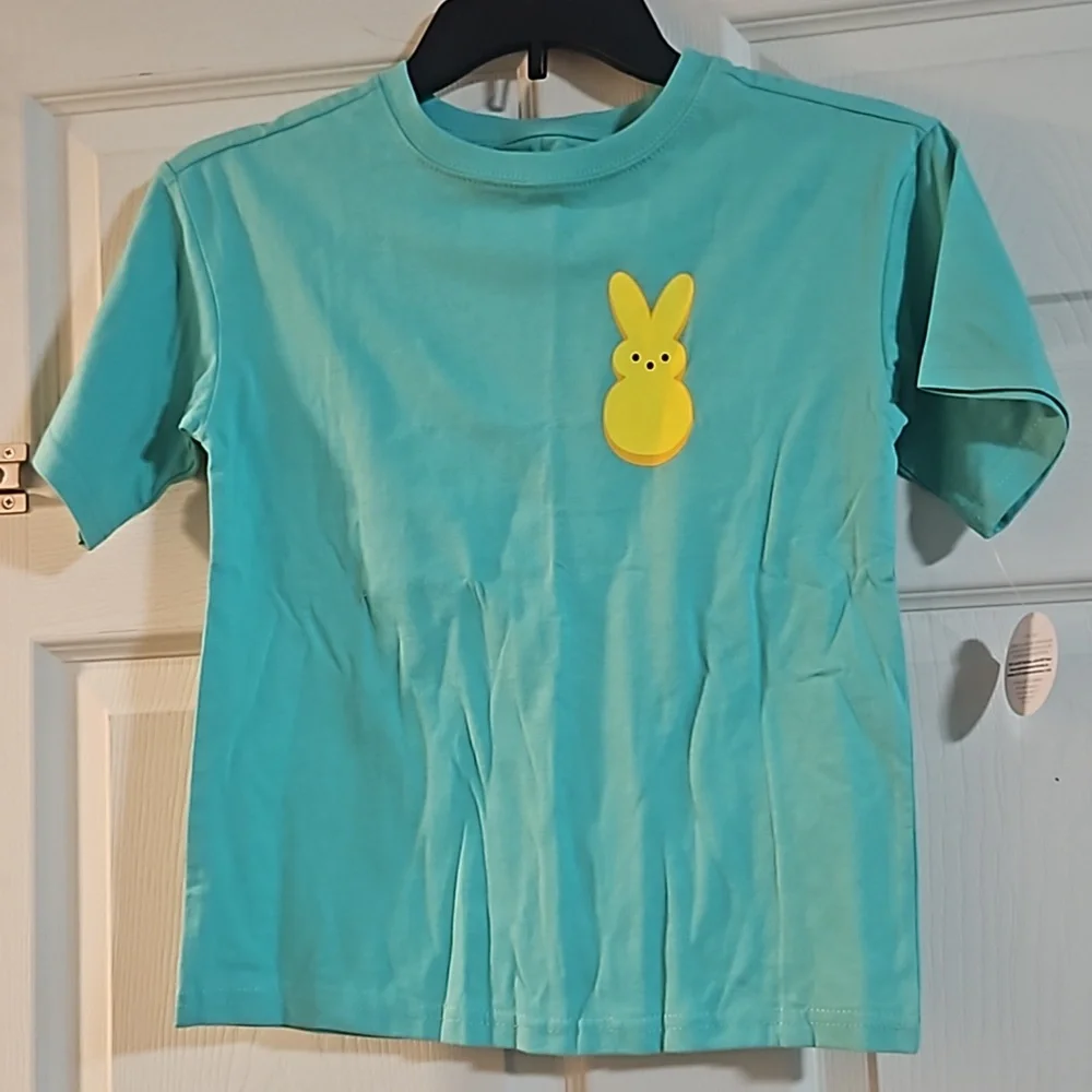 WHERE MY PEEPS AT? TEE: BLUE/GREEN: NEW WITH TAGS: SIZE 6/7